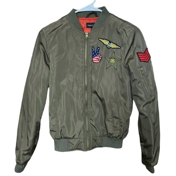 New Look Bomber Jacket Olive Green Size Small - Picture 2 of 6